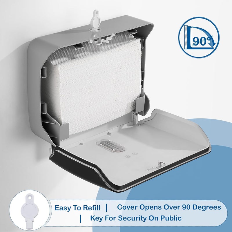 pollock Paper Towel Holder Dispenser Wall Mount,Multifold/Trifold/C Fold Hand Towel Dispenser,Commercial Paper Towel Dispenser for Bathroom Tissue Dispenser,Large Capacity 200 Sheets - Image 4